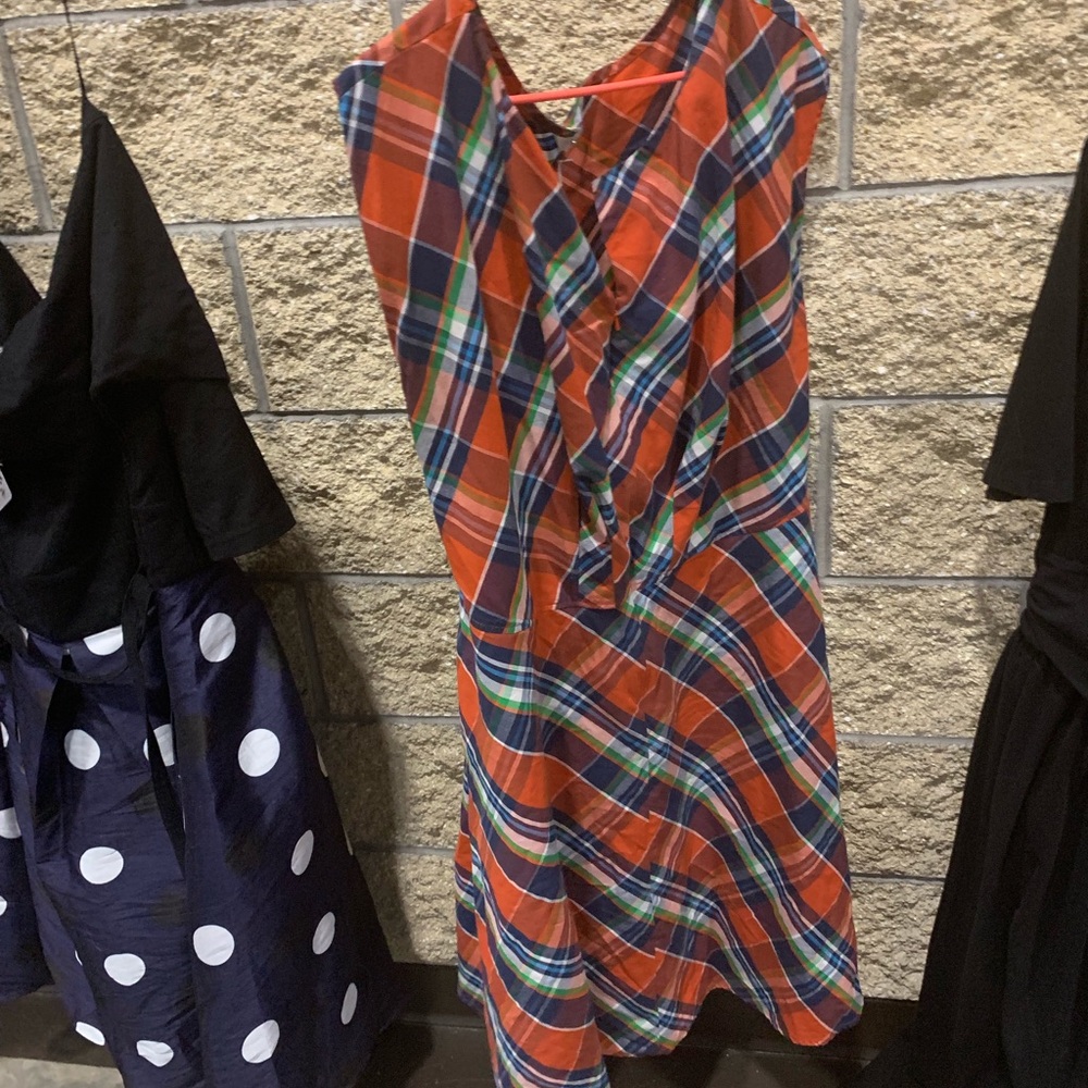 Plaid knee length dress